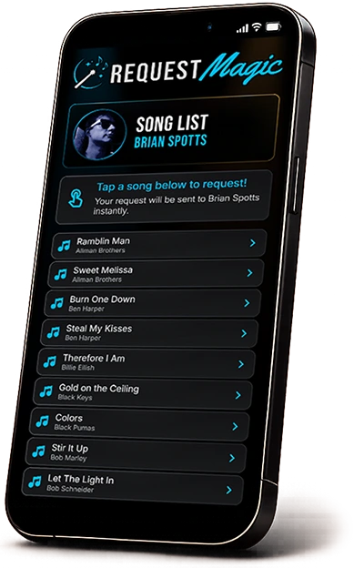 RequestMagic.com homepage hero phone graphic